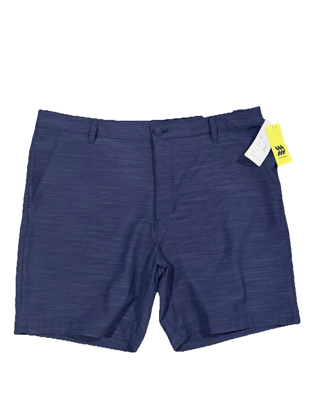 all in motion Men's Dark Blue Flat-Front Stretch Unlined Golf Shorts 7” Inseam